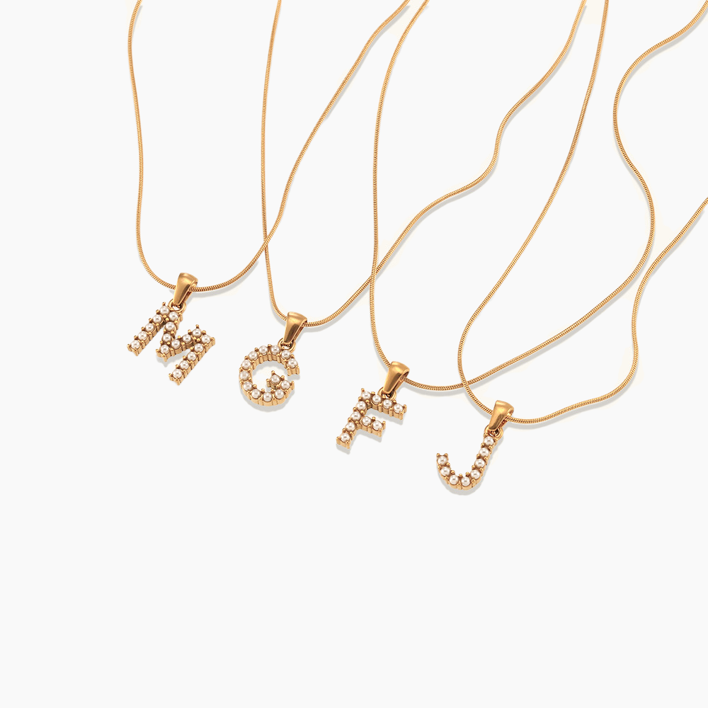 Pearl Initial Pendant Necklace