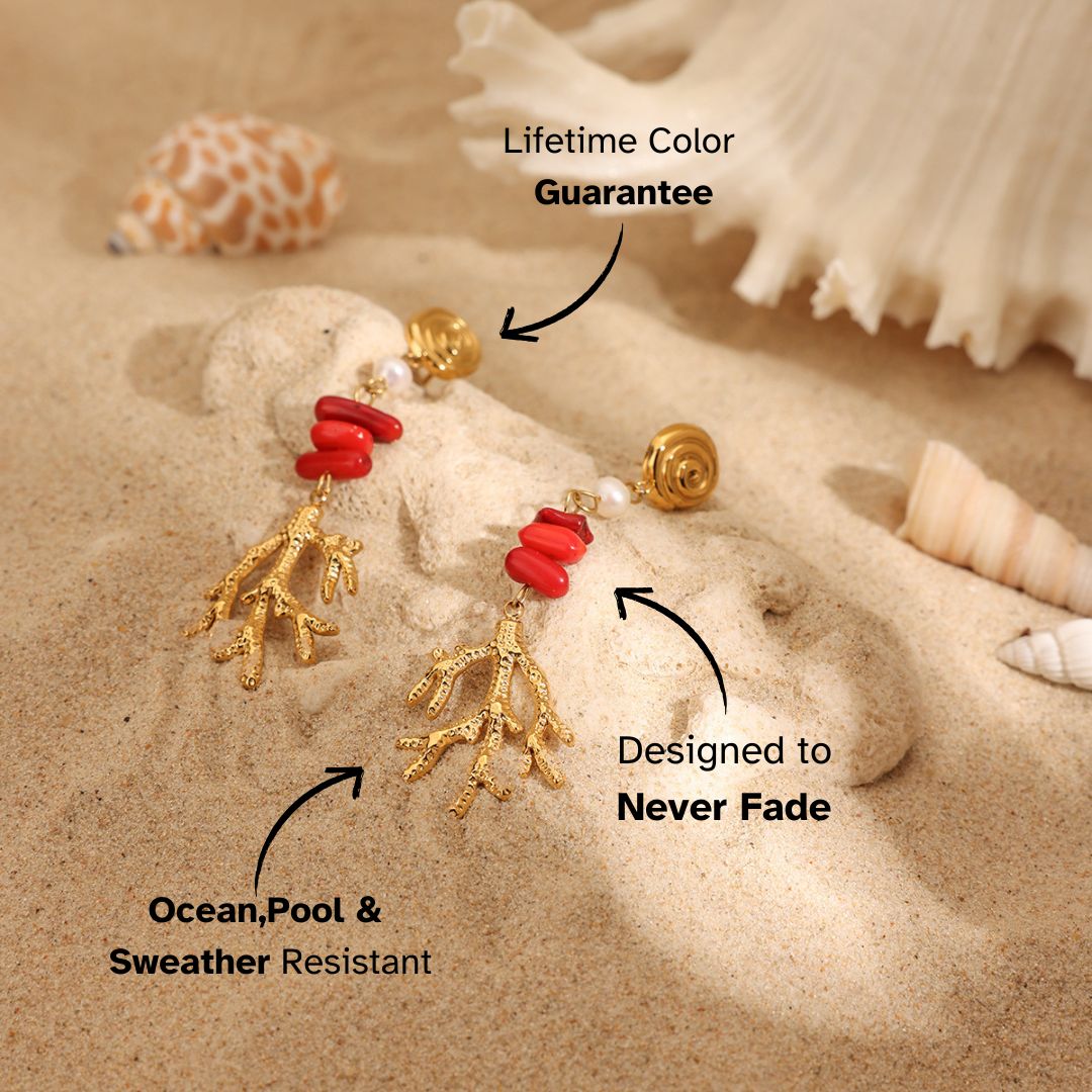 Red Coral Reef Earrings