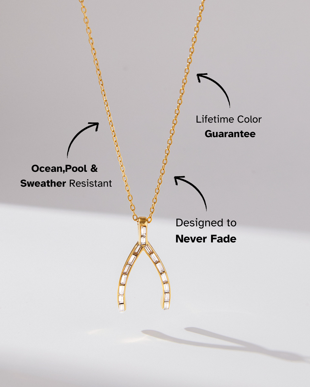 Crystal Wishbone Necklace