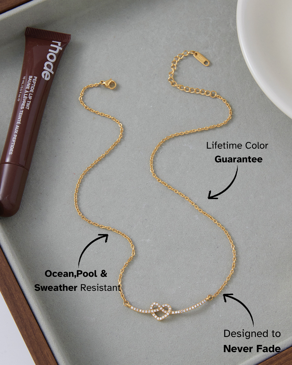 Crystal Double Heart Pendant Necklace