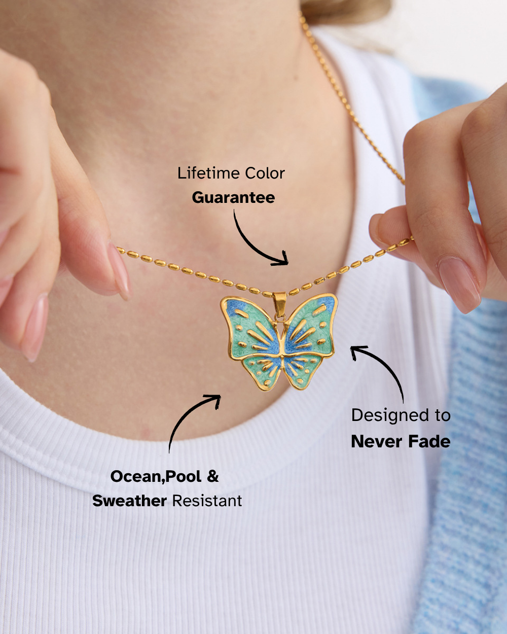 Aqua Dream Butterfly Necklace