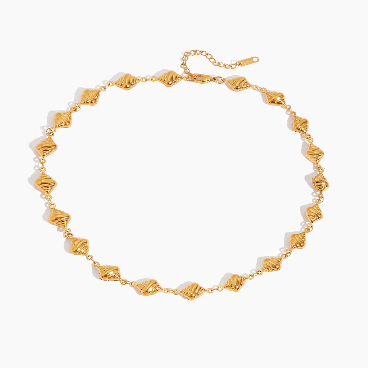 Golden Brioche Bead Necklace
