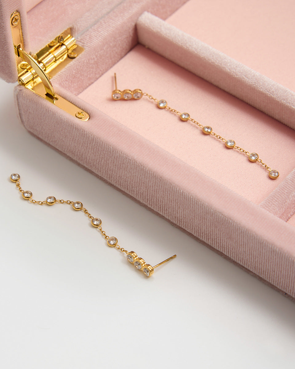 Dangle Crystal Drop Earrings – Round