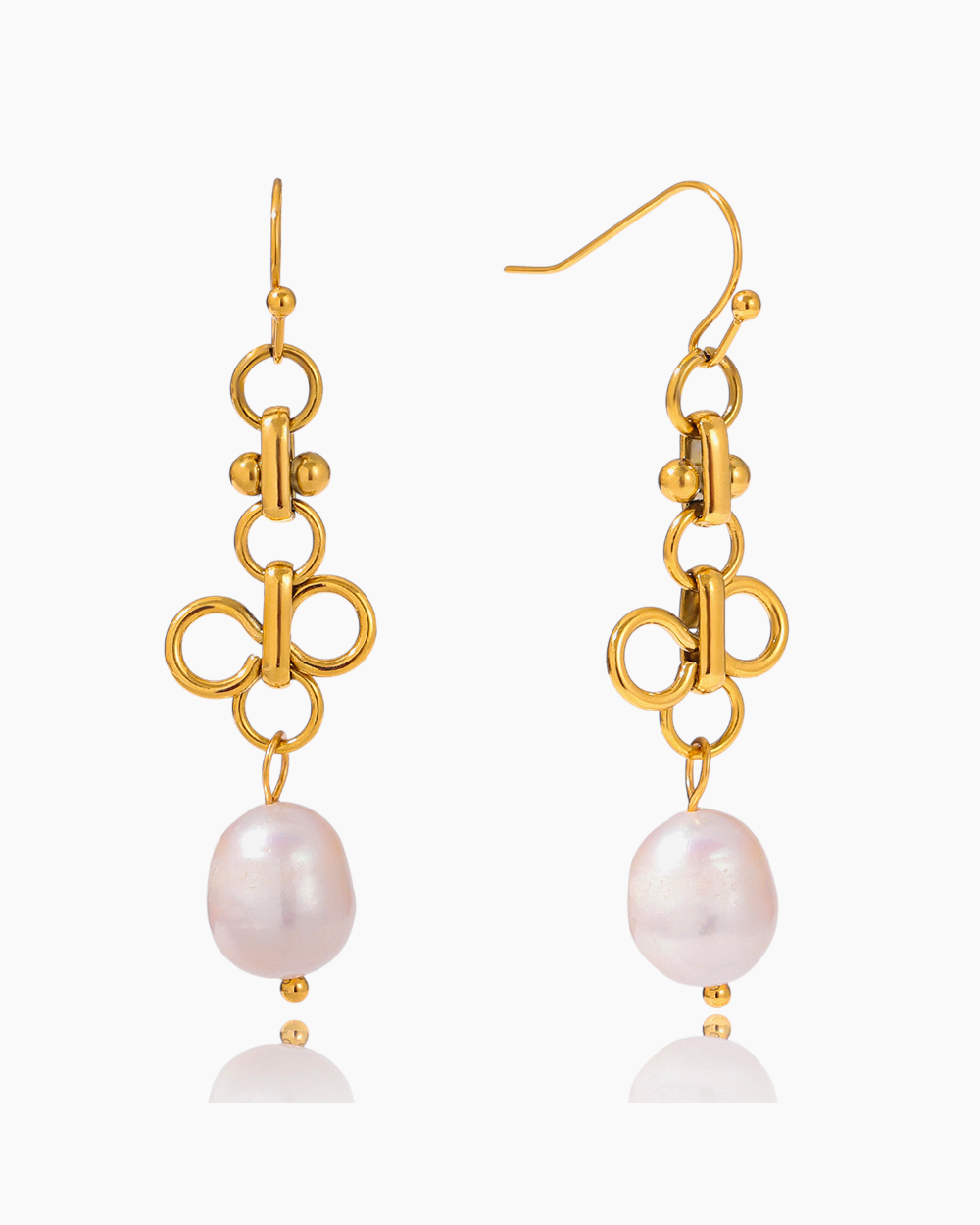 Clover Pearl Drop Earrings