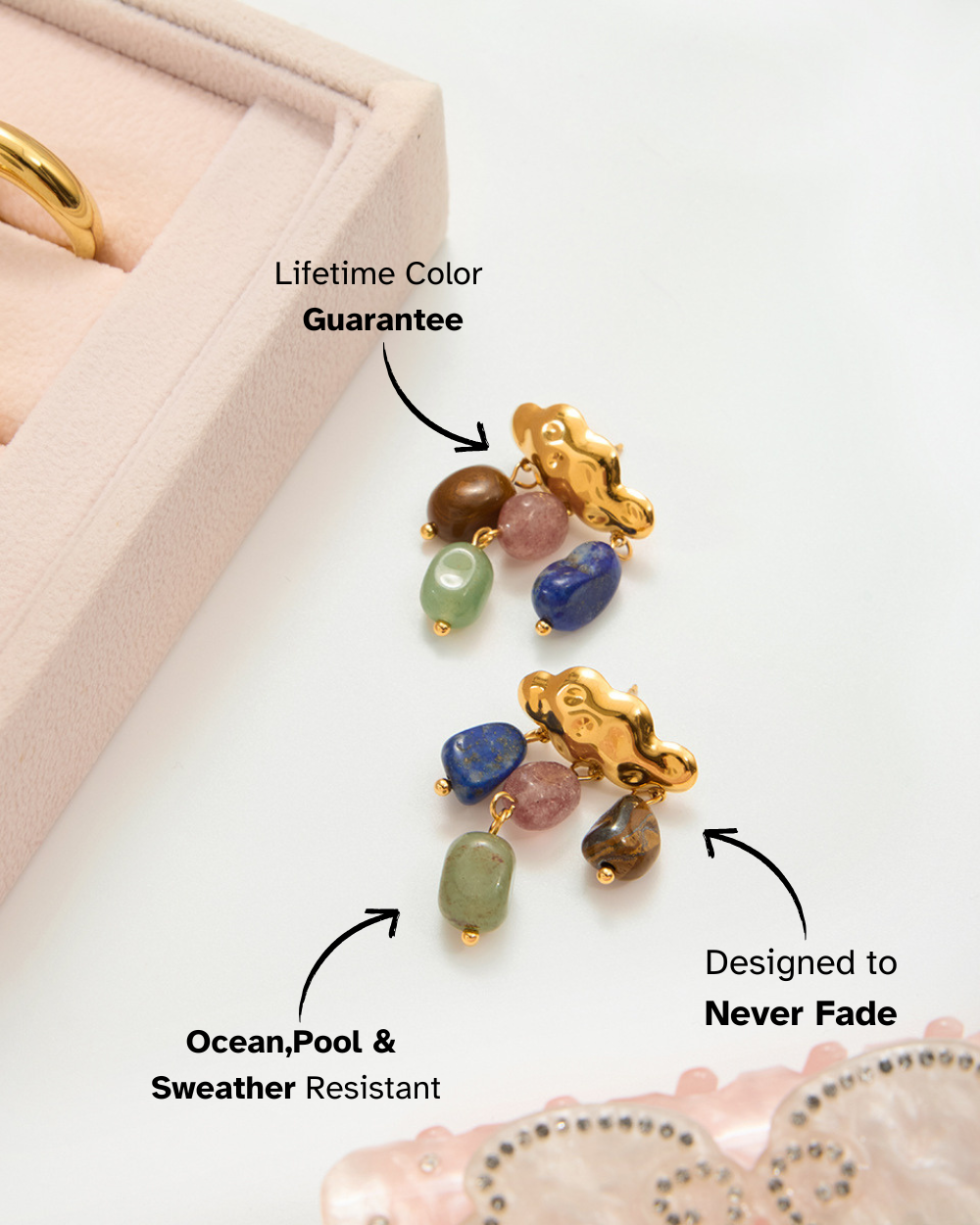 Rainbow Cloud Gemstone Earrings