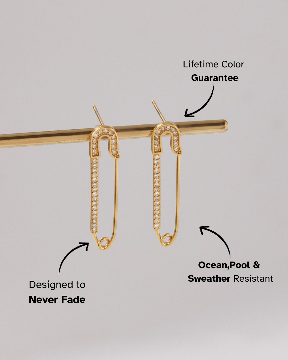 Golden Spark Pin Earrings
