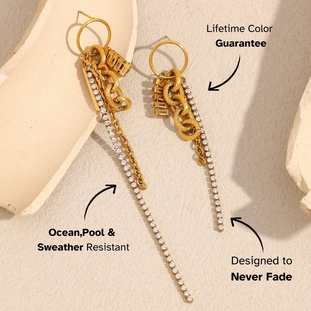 Rebel Glint Chain Drop Earrings