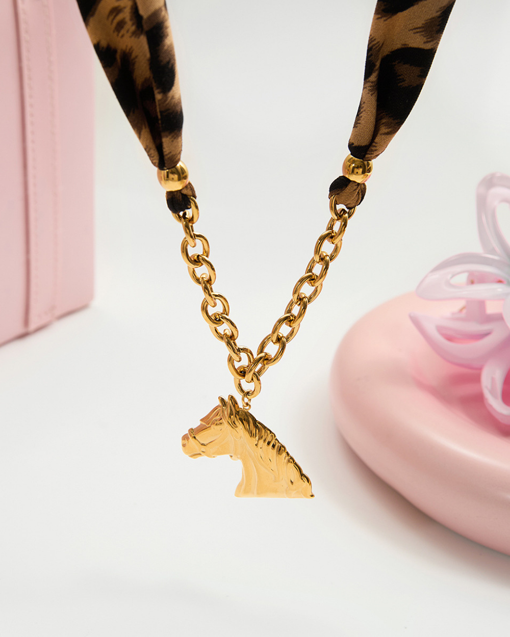 Wild Horse Pendant Necklace – Leopard Strap