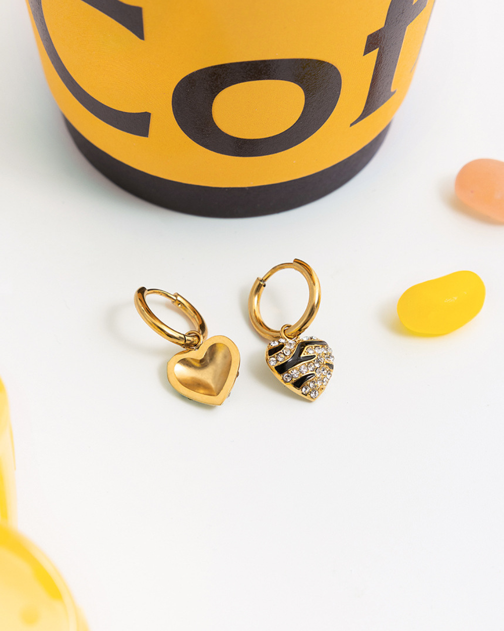 Zebra Heart Hoop Earrings