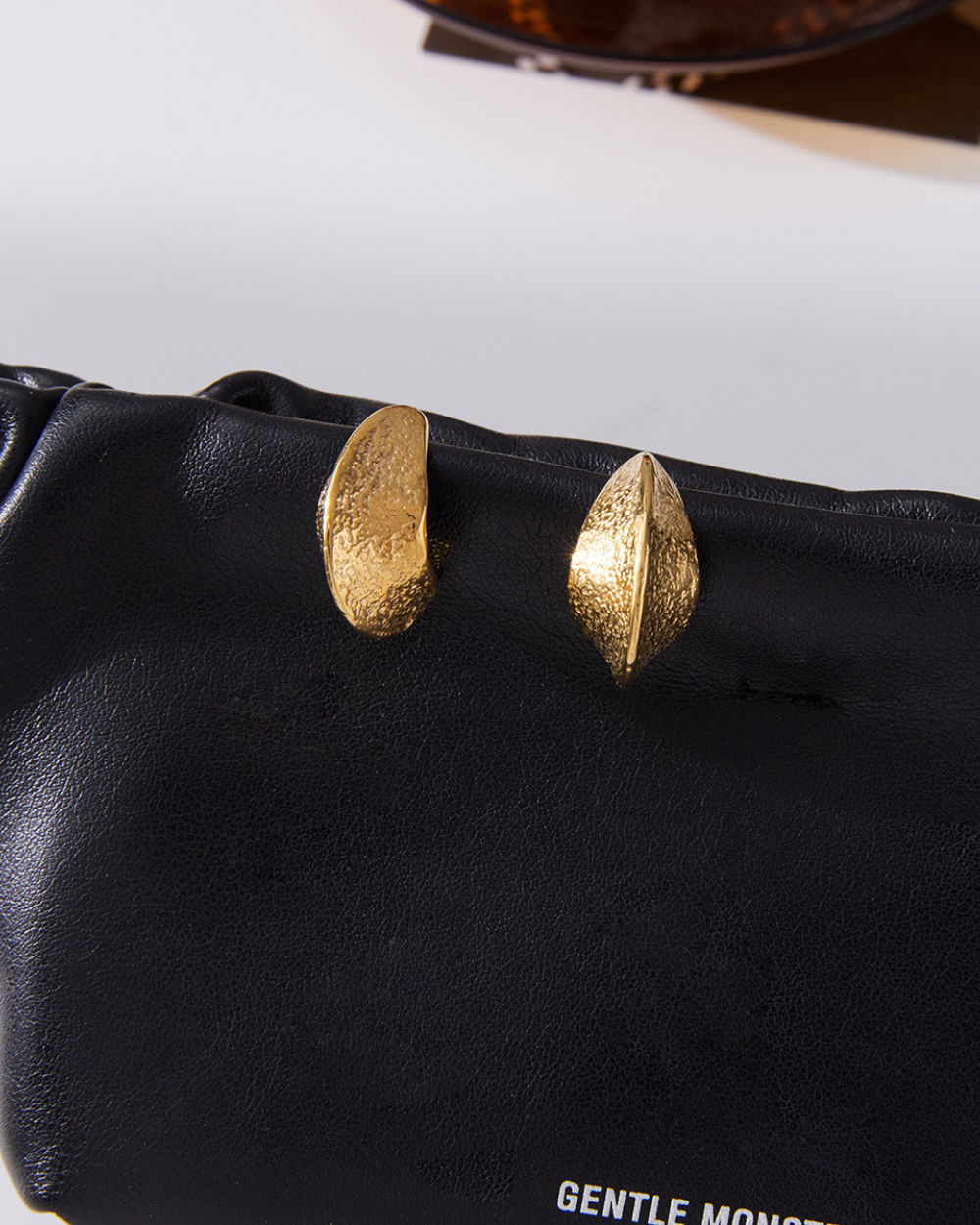 Hammered Leaf Hoop Earrings