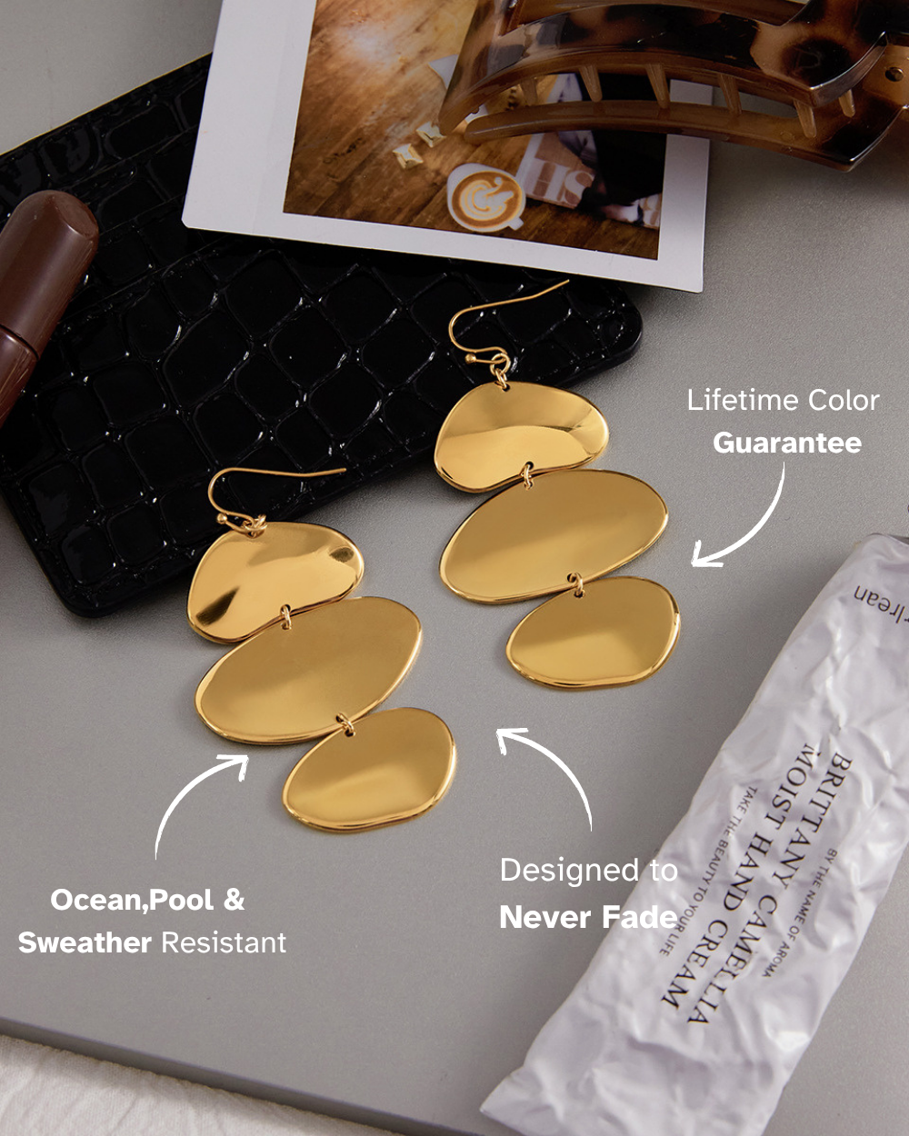 Golden Cascade Drop Earrings