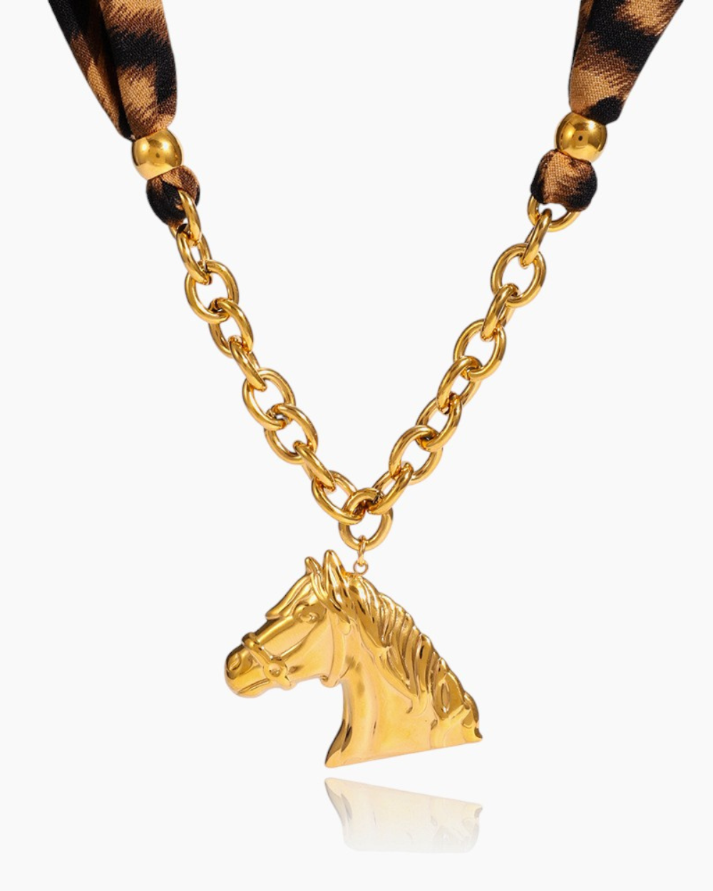 Wild Horse Pendant Necklace – Leopard Strap