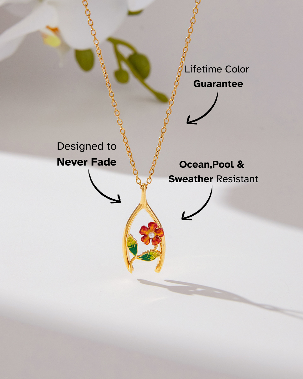 Blooming Wishbone Necklace