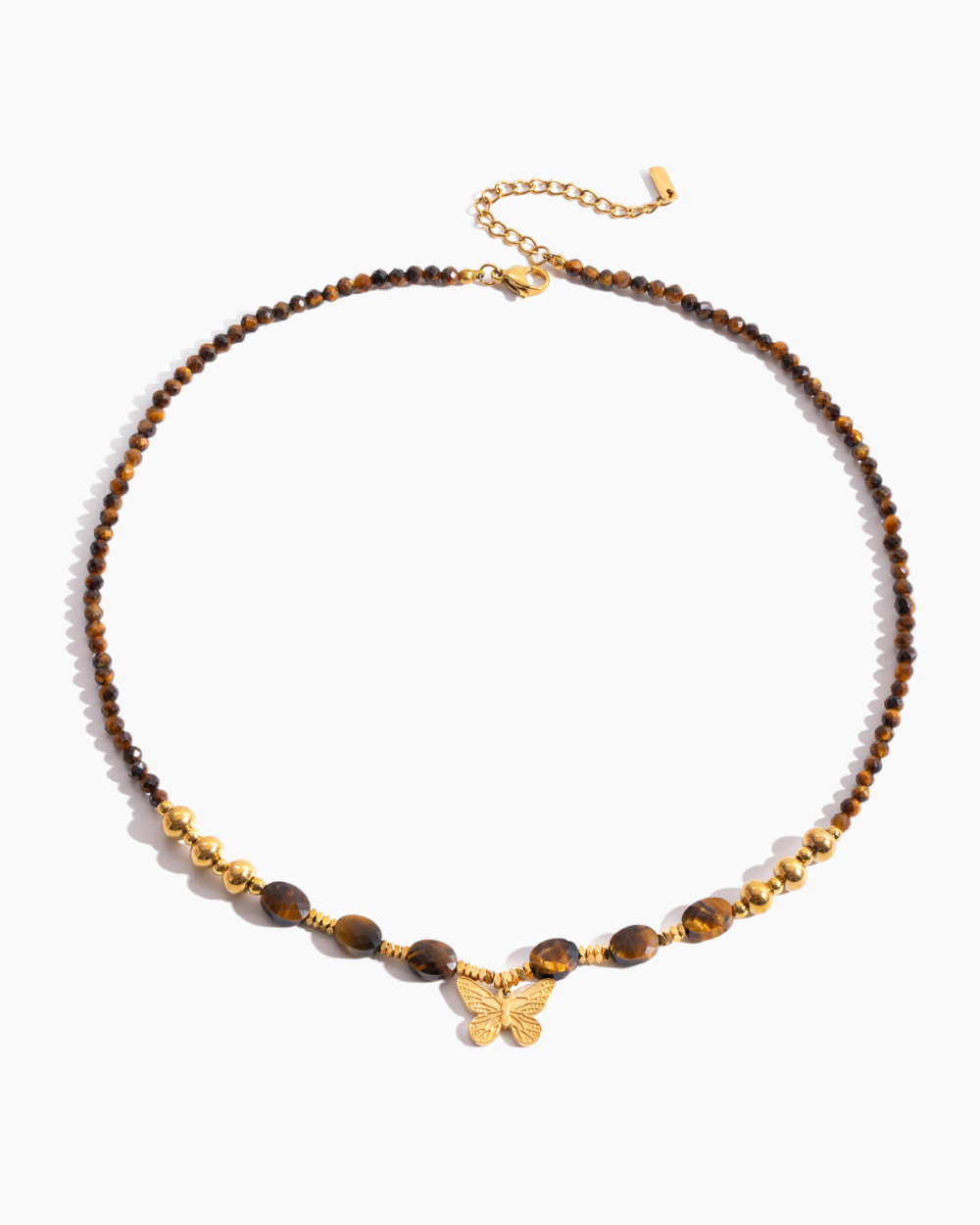 Golden Butterfly Bead Necklace