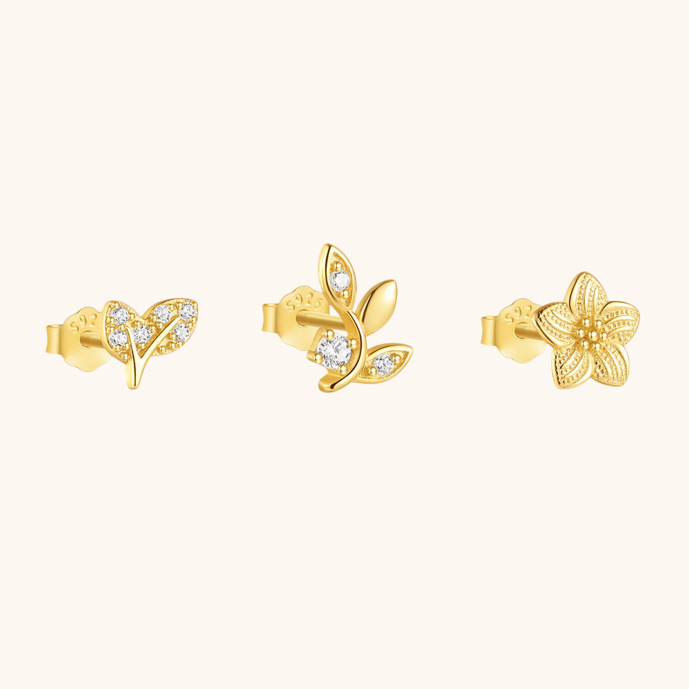 Floral Stud Earrings Set