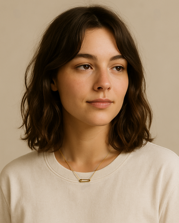 Golden Pin Sparkle Necklace