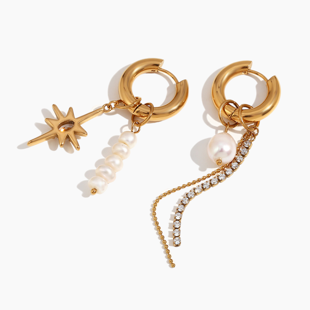 Celestial Pearl Mismatched Earrings