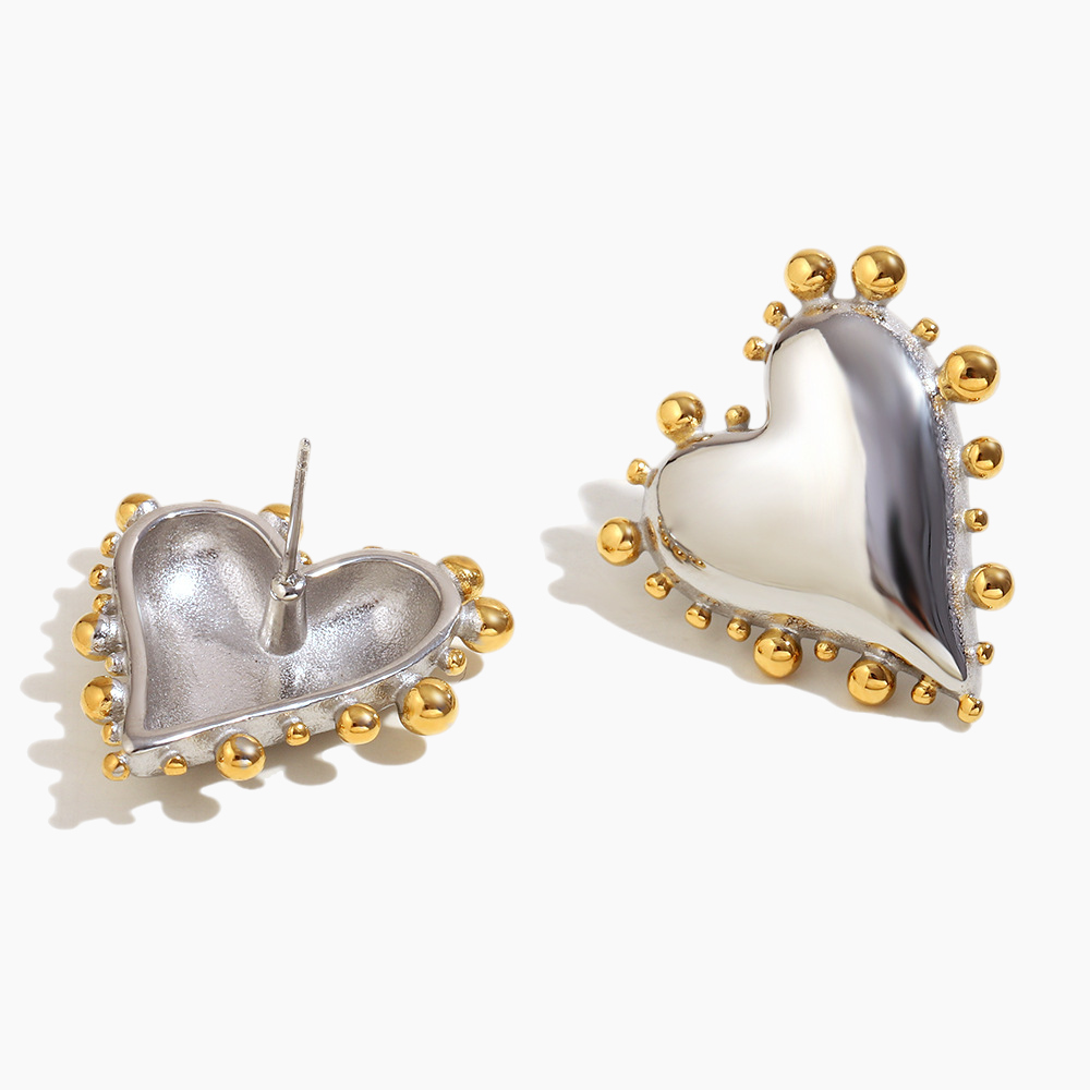 Celestia Dual-Tone Heart Earrings