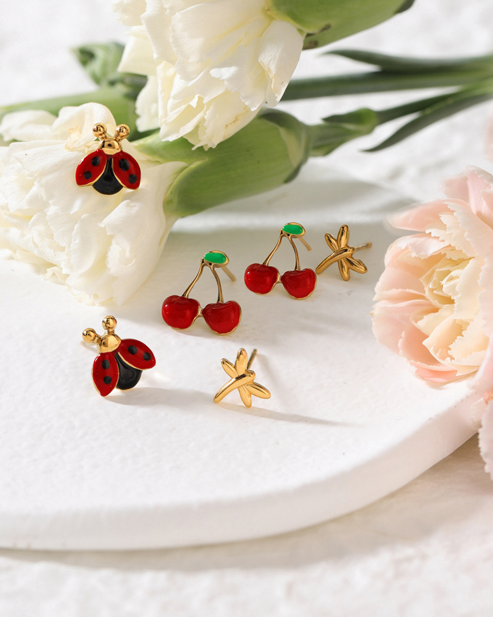 Nature’s Whimsy Trio Stud Earrings