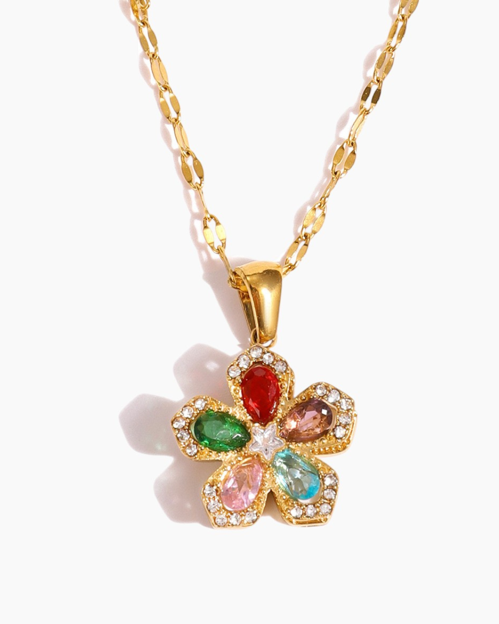Bloom Charm Flower Necklace - Multicolor