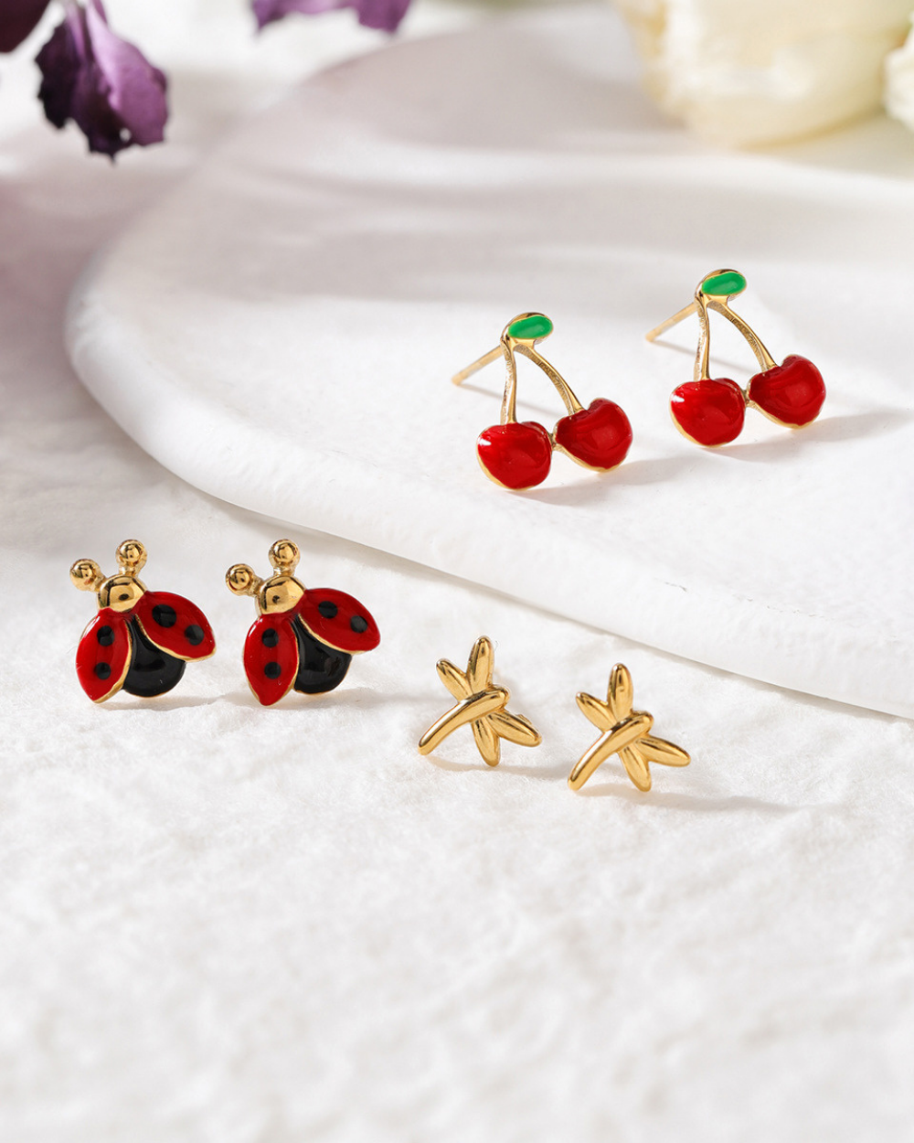 Nature’s Whimsy Trio Stud Earrings