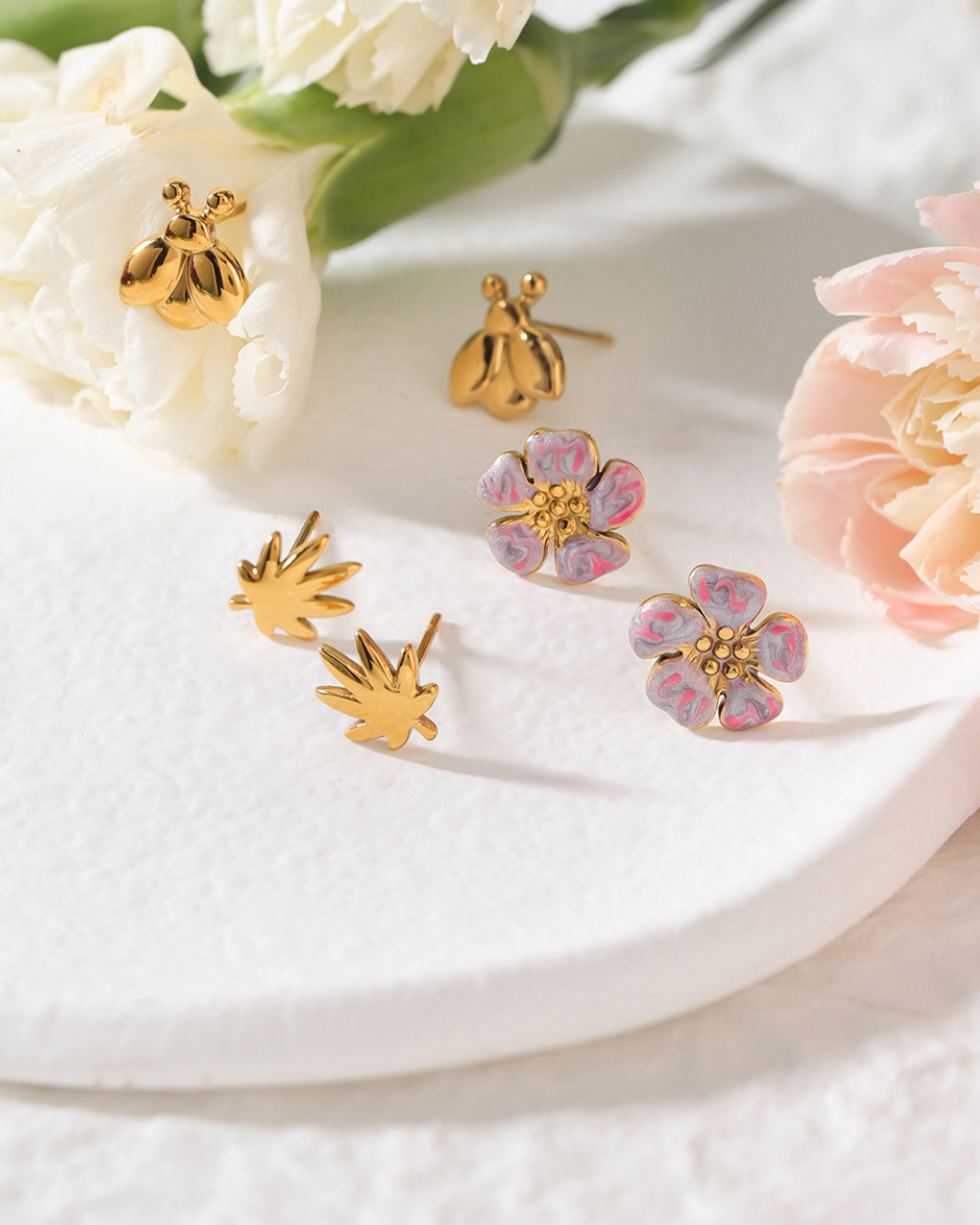 Garden Muse Trio Stud Earrings