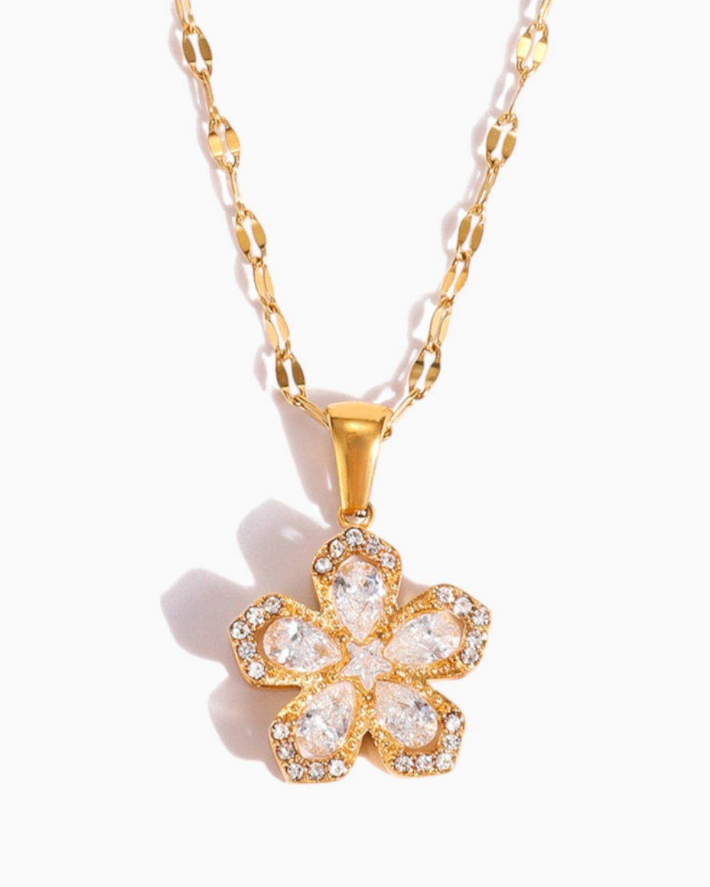 Bloom Charm Flower Necklace - White