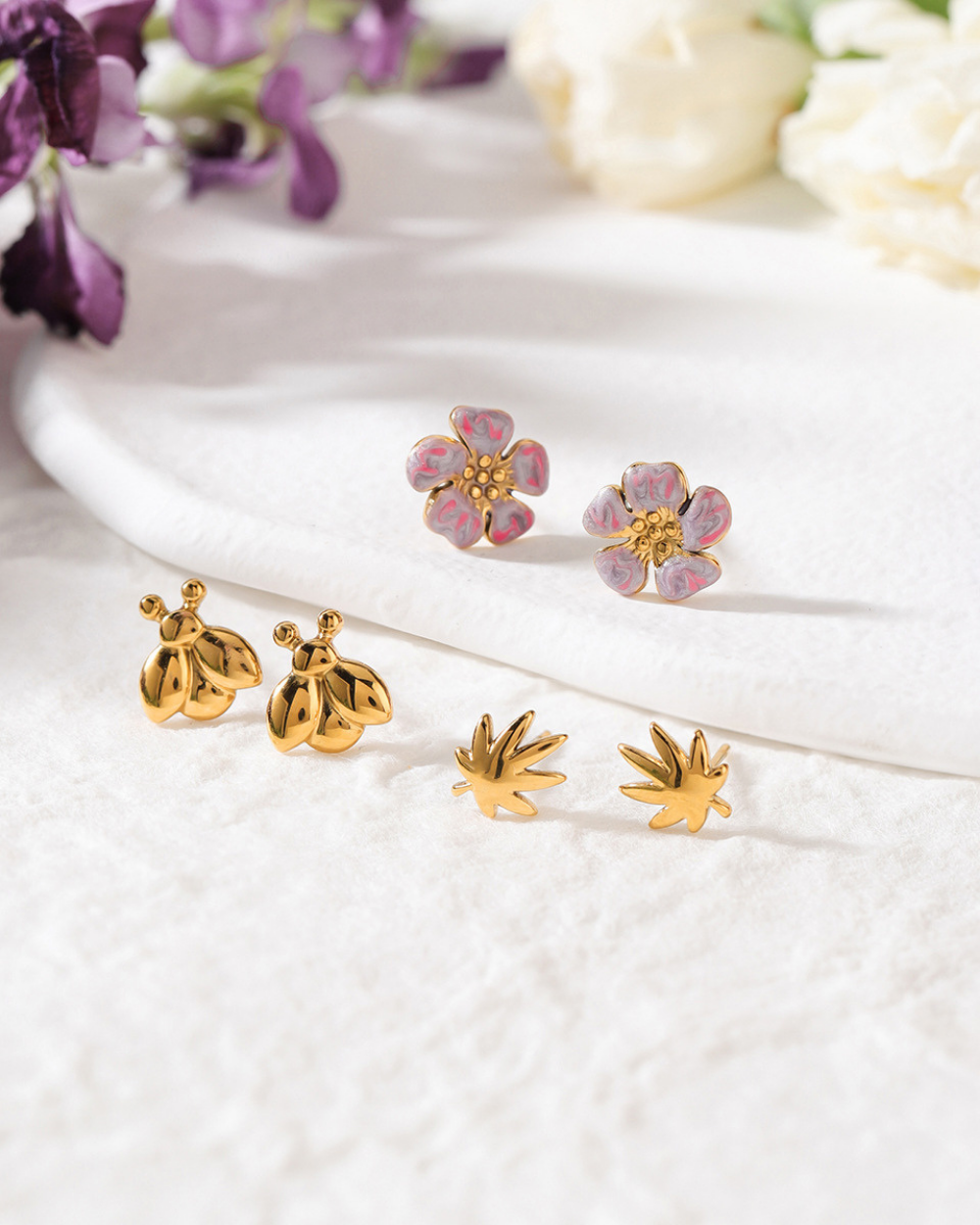 Garden Muse Trio Stud Earrings