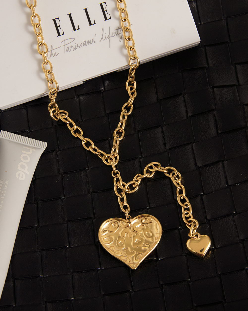 Leopard Heart Pendant Y Necklace