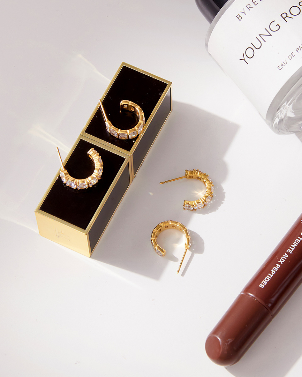 Crystal Glow Hoop Earrings