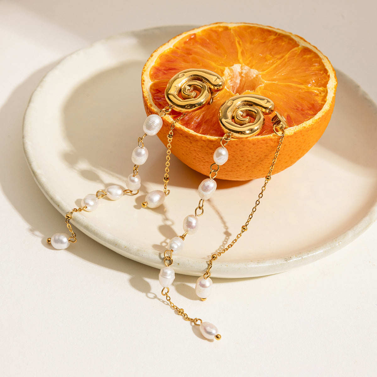 Twist Bloom Pearl Drop Earrings