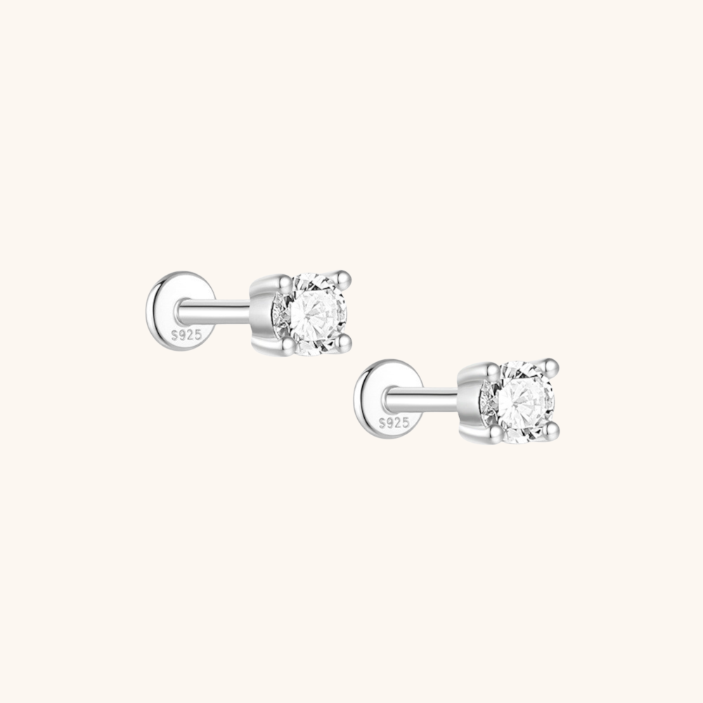Moissanite Square Stud Earrings (4mm)