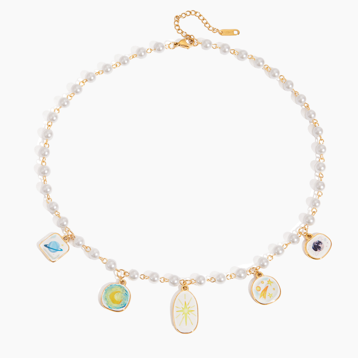 Cosmic Pearl Planet Necklace