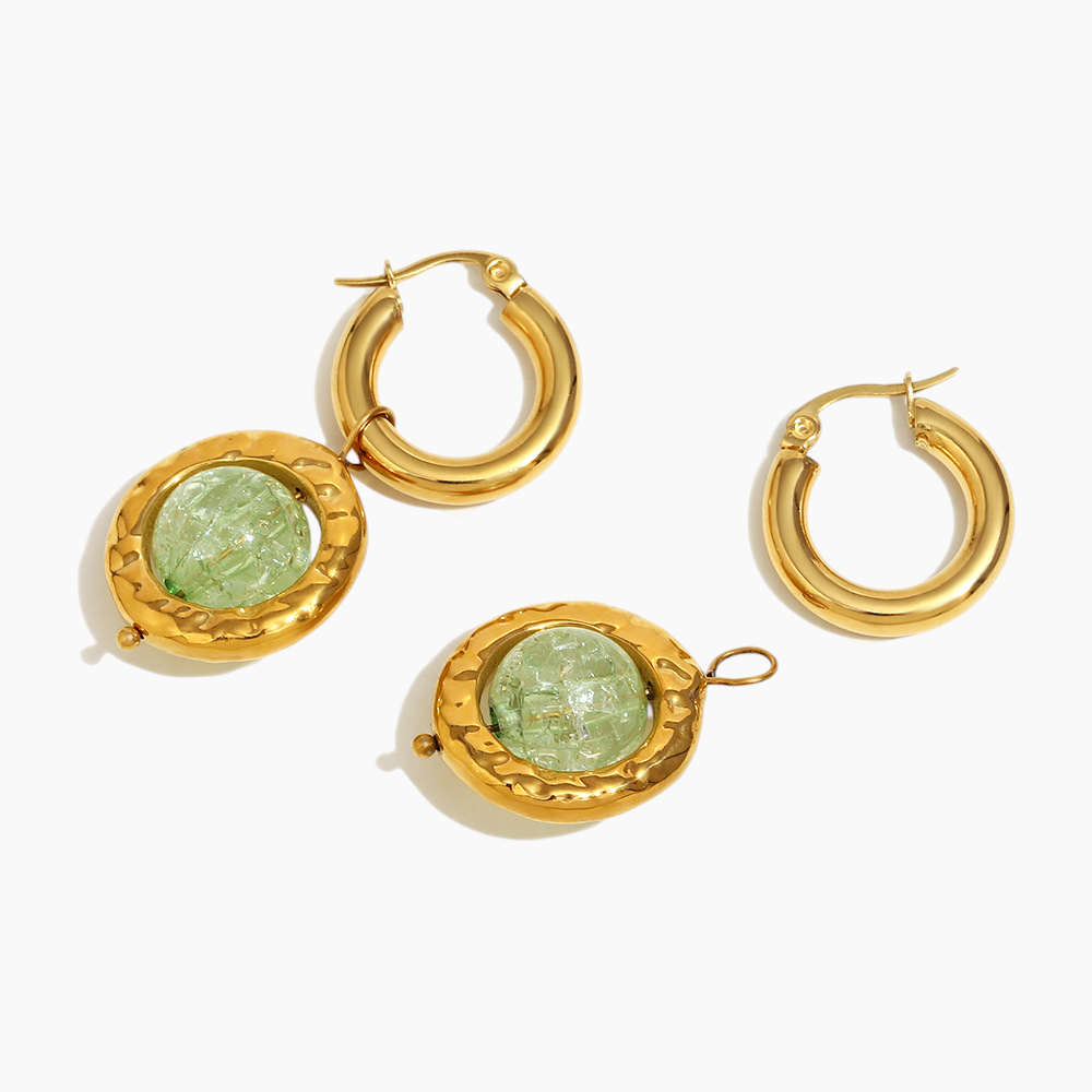 Azure Sea Glass Gold Earrings