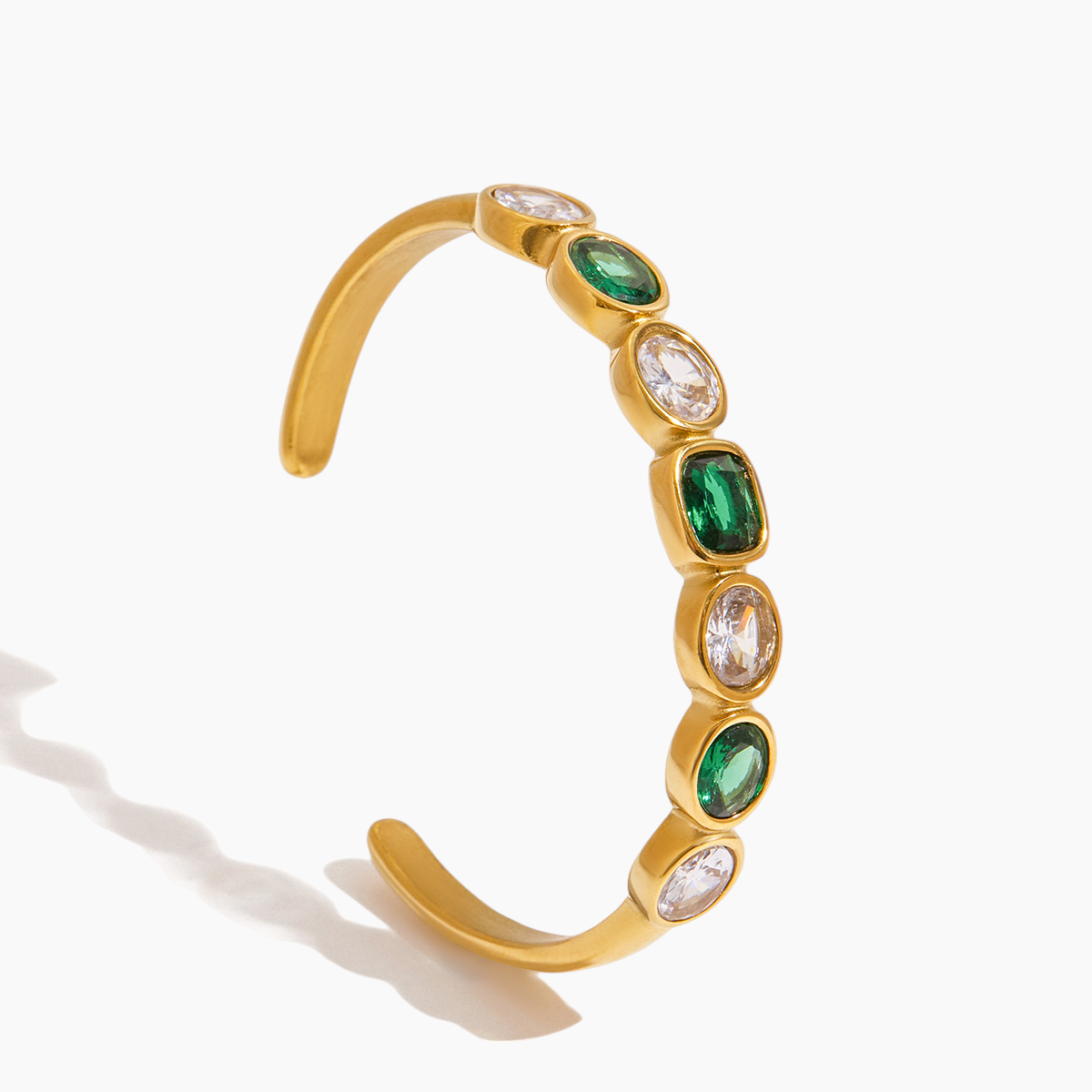 Emerald Radiance Cuff Bracelet