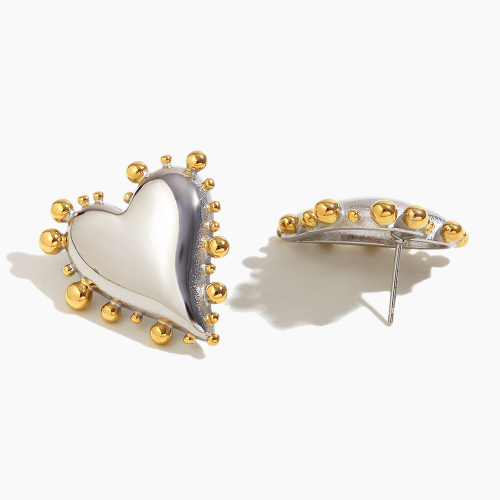 Celestia Dual-Tone Heart Earrings