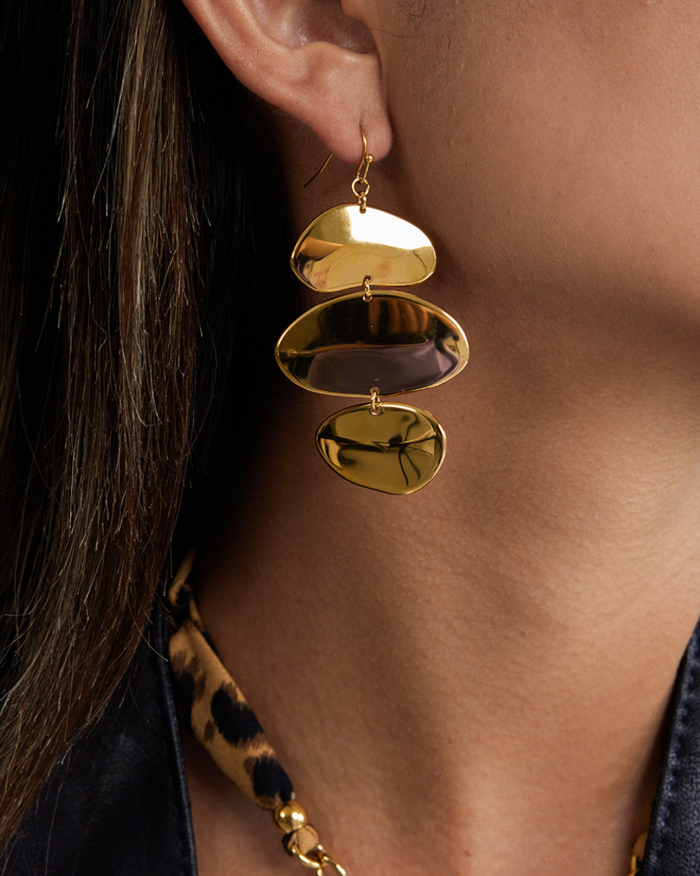 Golden Cascade Drop Earrings