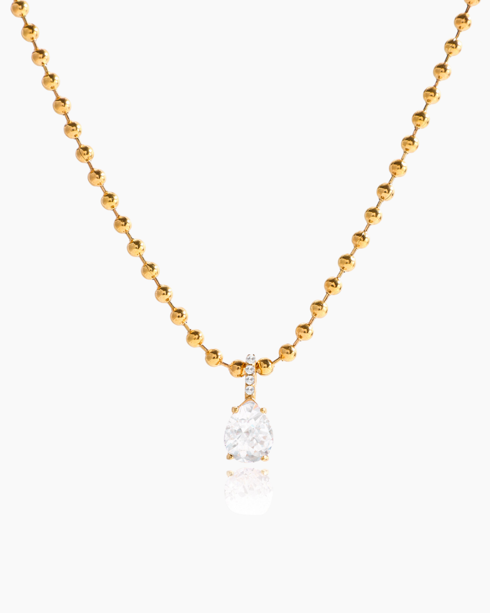 Crystal Teardrop Pendant Necklace