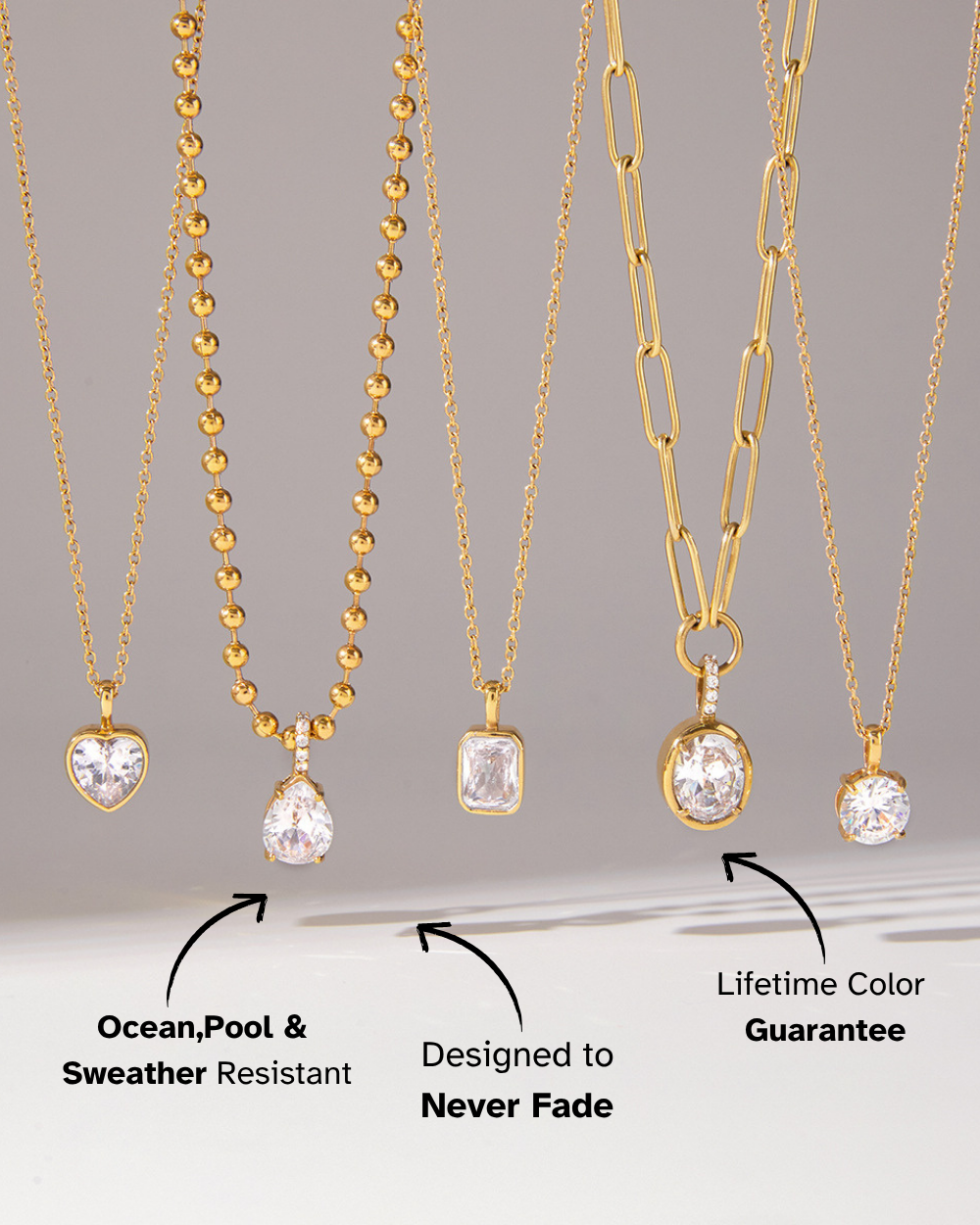 Crystal Teardrop Pendant Necklace