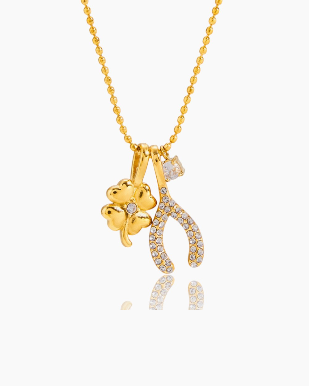 Lucky Charm Wishbone Necklace