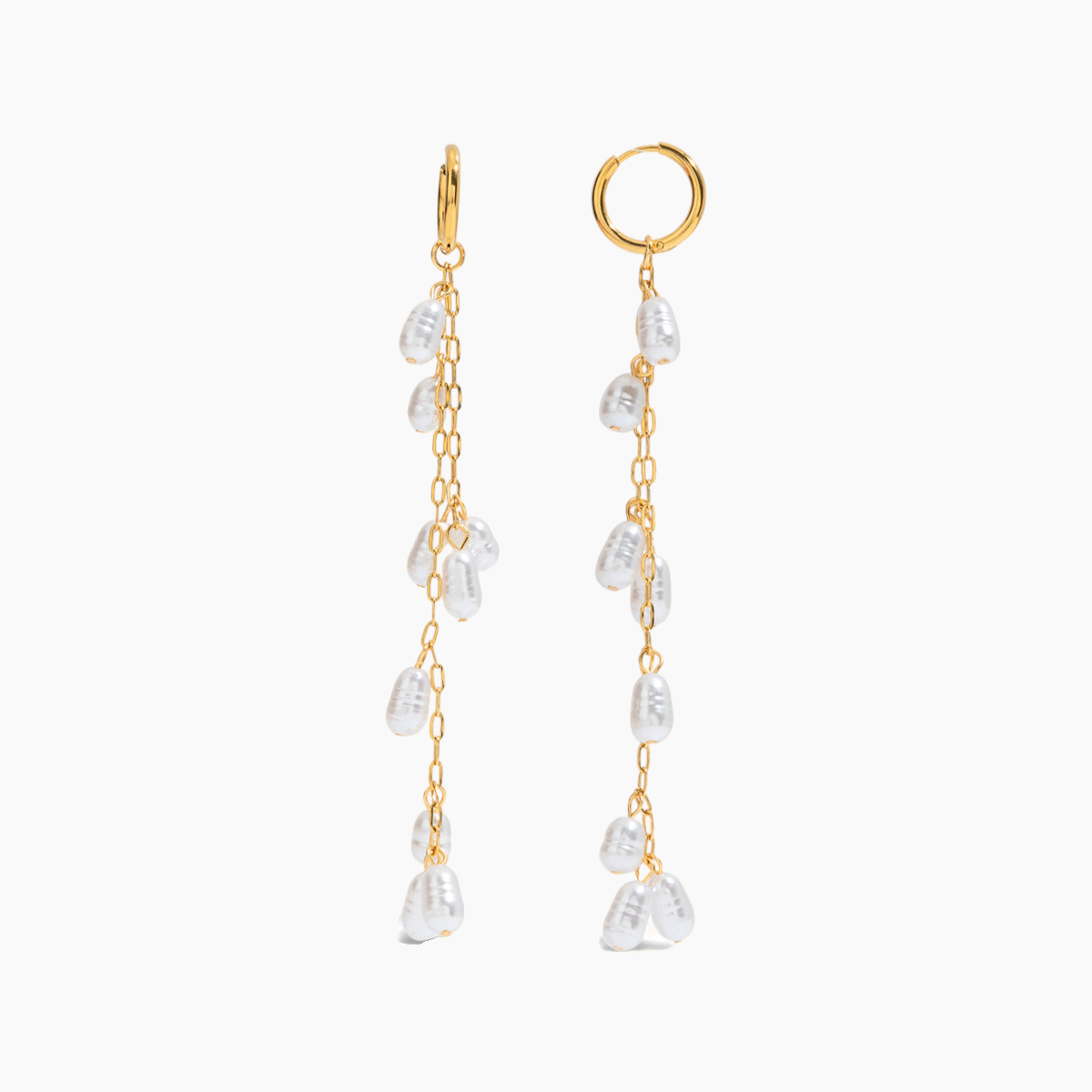 Cascade Pearl Chain Earrings