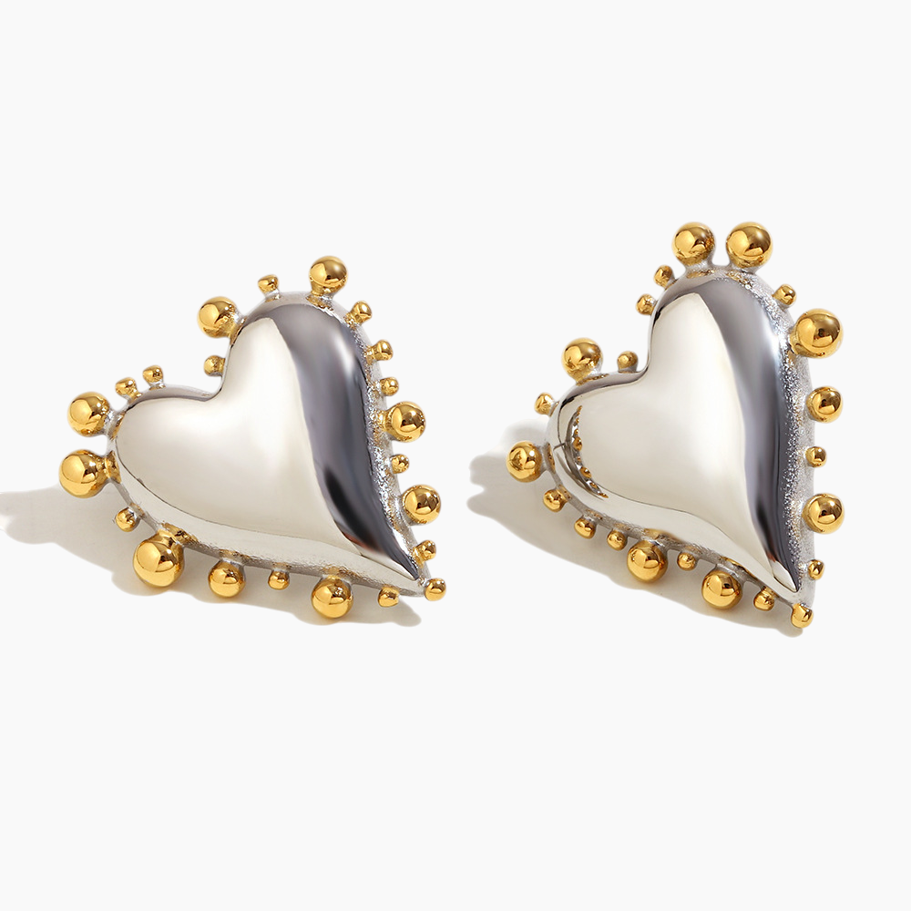 Celestia Dual-Tone Heart Earrings
