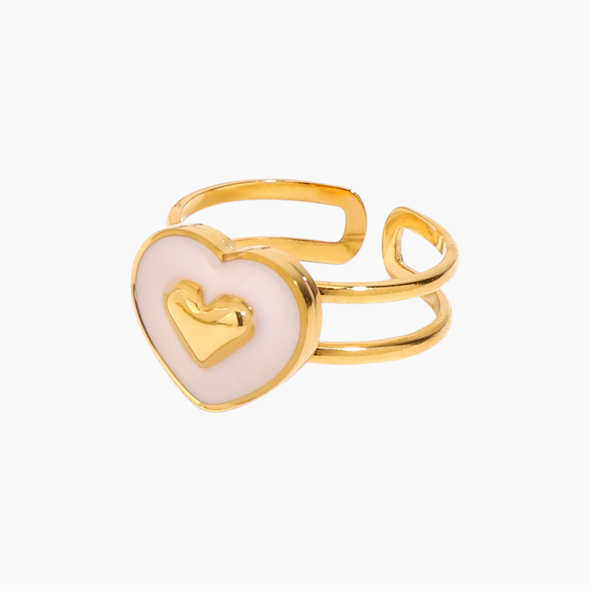 Layered Heart Open Ring
