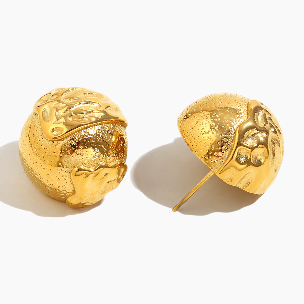 Terra Luxe Textured Dome Earrings