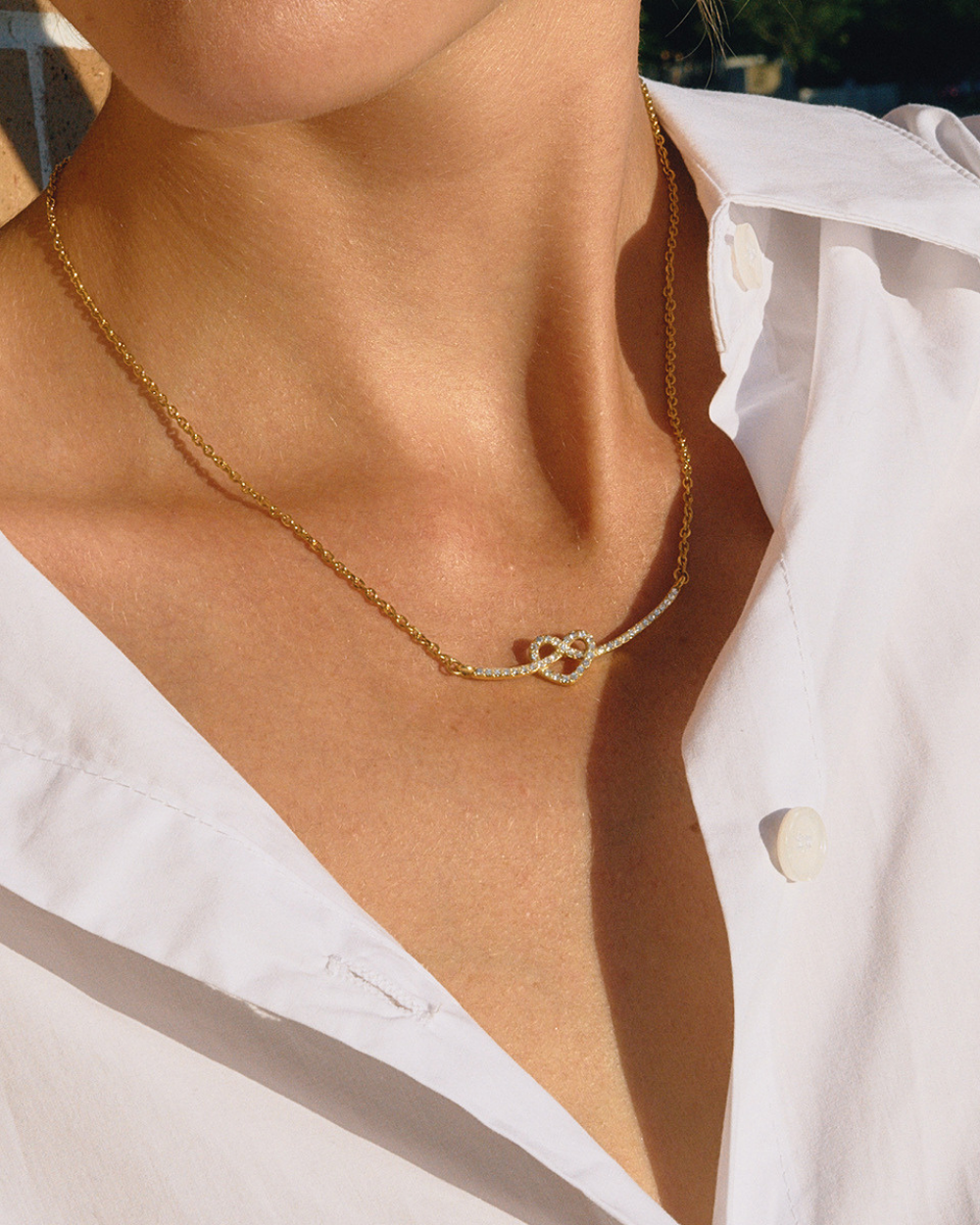 Crystal Double Heart Pendant Necklace