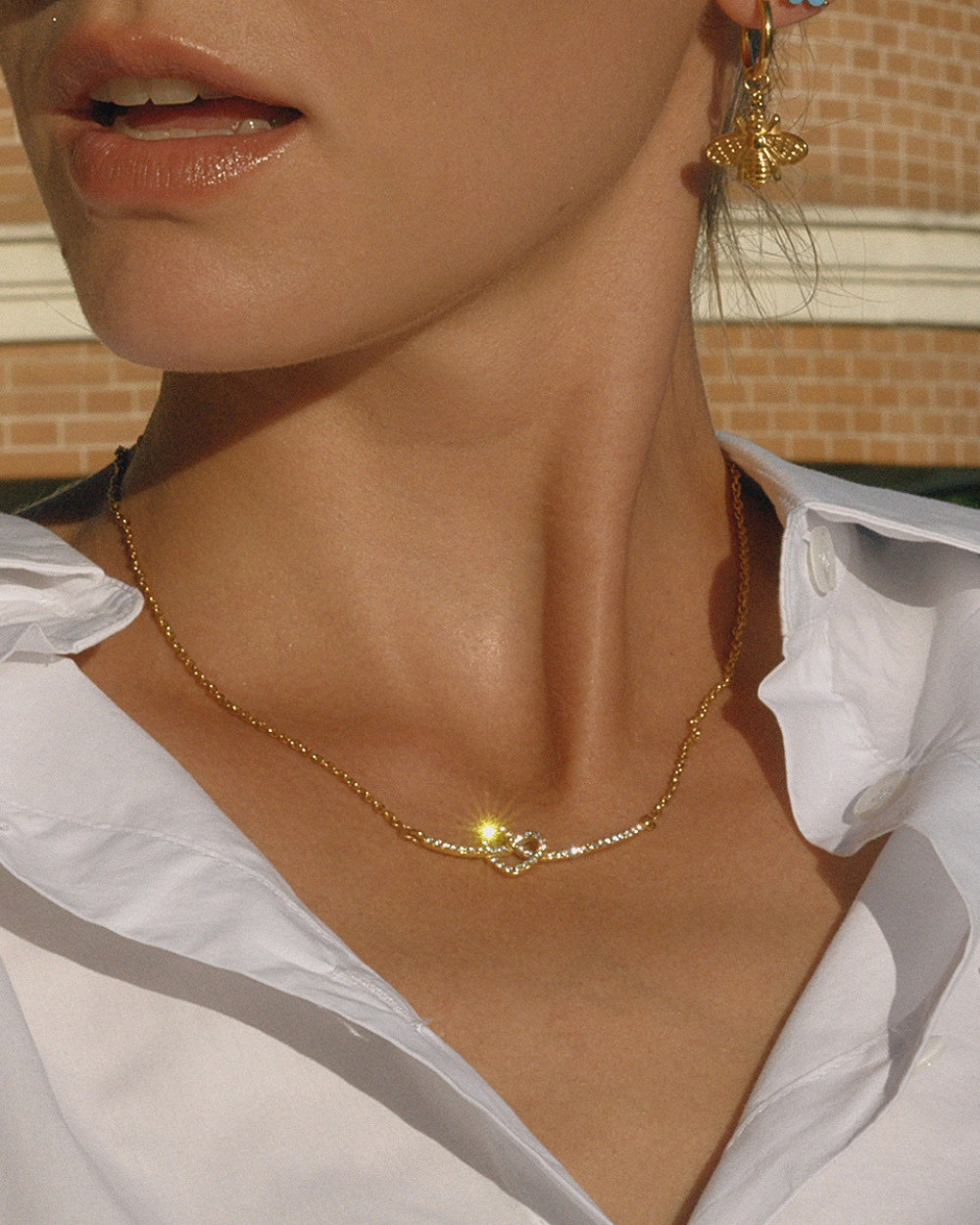 Crystal Double Heart Pendant Necklace