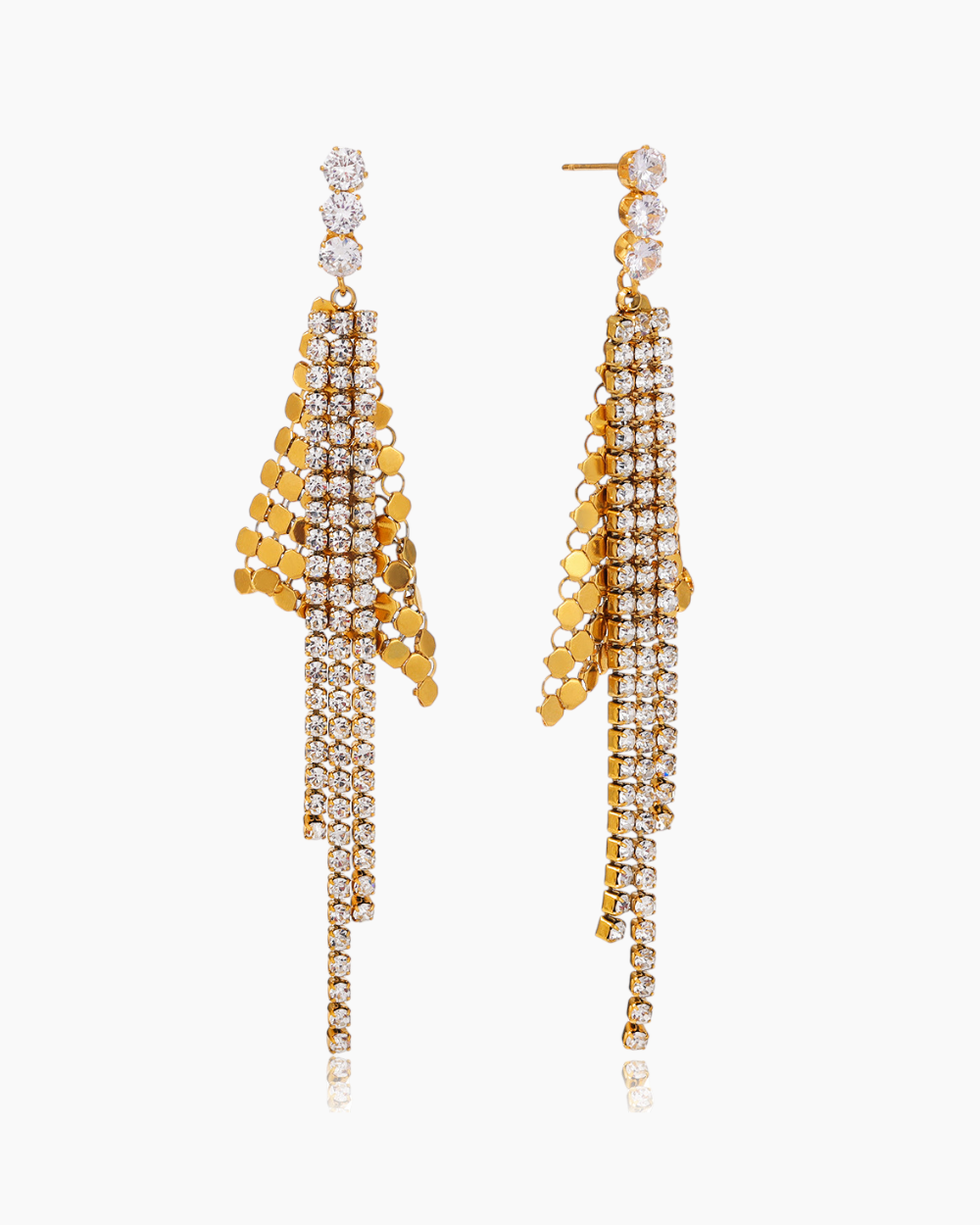 Golden Starlight Waterfall Earrings