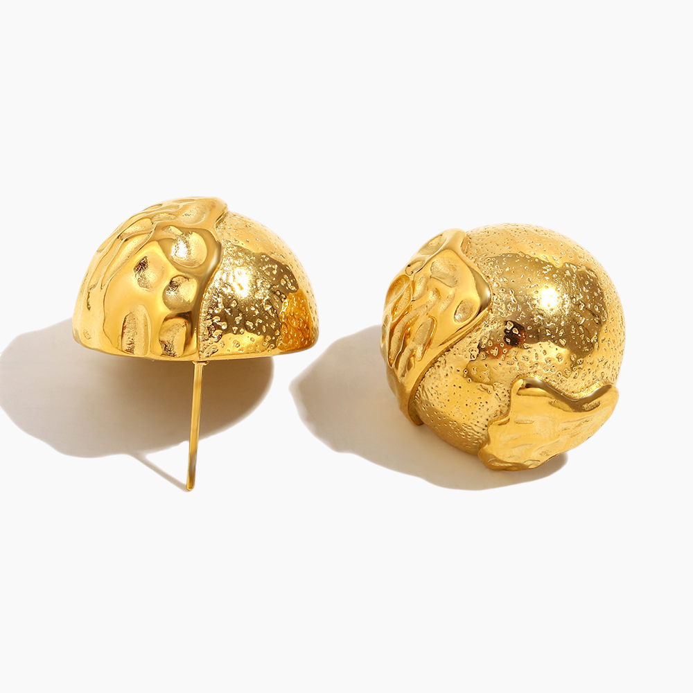Terra Luxe Textured Dome Earrings