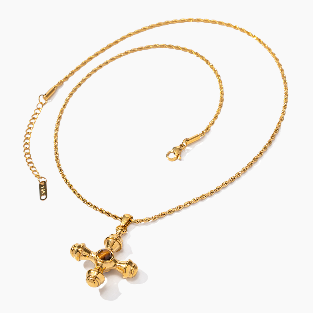 Emerald Divine Cross Necklace