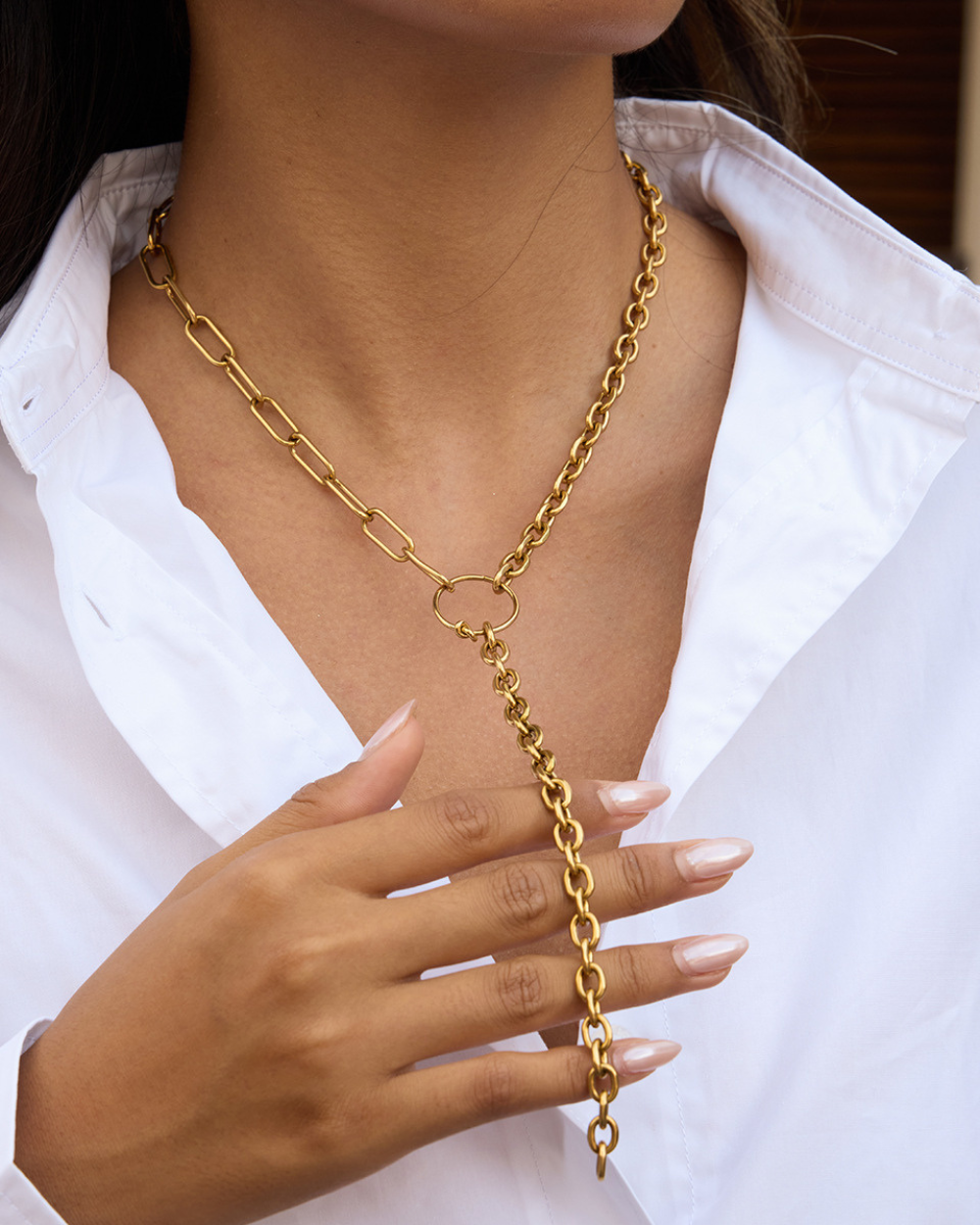 Orbit Drop Chain Necklace